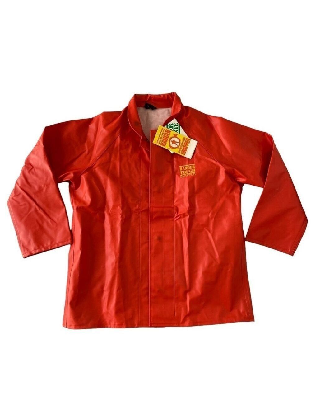 Vintage Ranger snapper rain fishing jacket New with tags orange oversized medium
